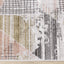 Darcy Grey Pink Green Distressed Angular Plush Rug by Kalora Interiors