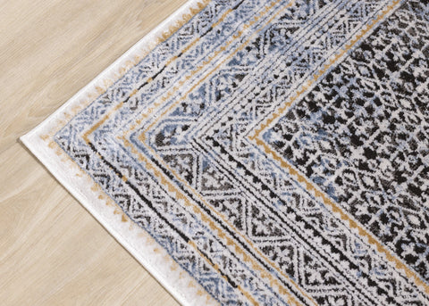 Darcy Blue Grey Brown Iridescent Traditional Plush Rug by Kalora Interiors