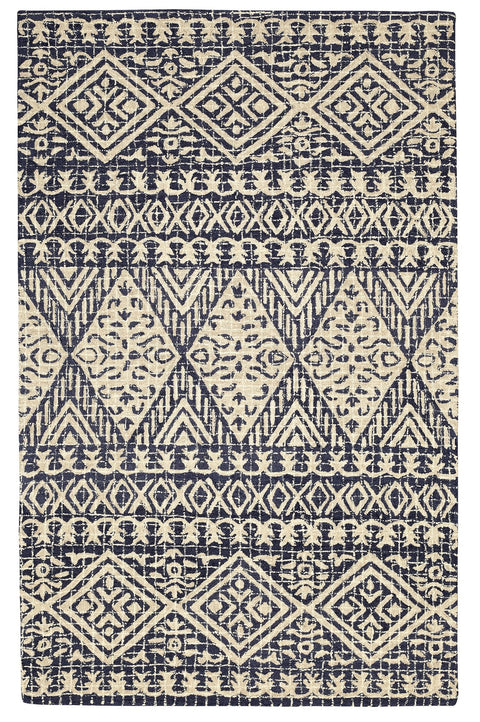 Elara ELA-AI-104NAVY Hand Tufted Wool Navy Area Rug By Viana Inc