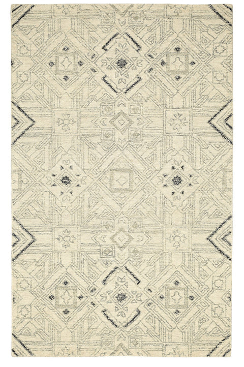 Elara ELA-AI-105IVGRY Hand Tufted Wool Ivory Grey Area Rug By Viana Inc