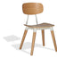 ESEDRA DINING CHAIR PLYWOOD OAK VENEER SEAT SOLID ASH NATURAL FINISH LEGS WHITE FRAME 1