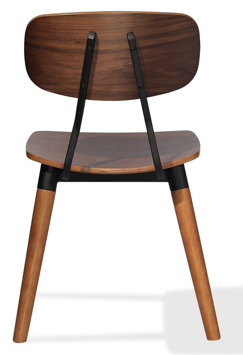 ESEDRA DINING CHAIR PLYWOOD WALNUT VENEER SEAT SOLID ASH WALNUT FINISH LEGS MATT BLACK FRAME 1