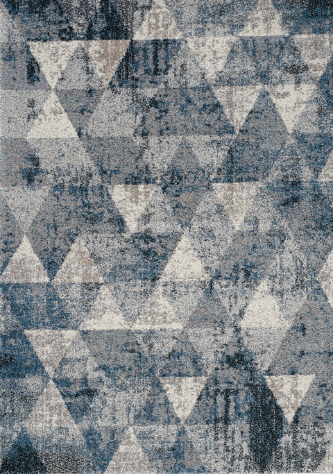 Easterly Blue Grey Rotating Triangles Area Rug by Novelle Home