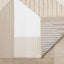 Ella Beige Cream Elegant Contemporary Geometric Pattern Rug by Kalora Interiors