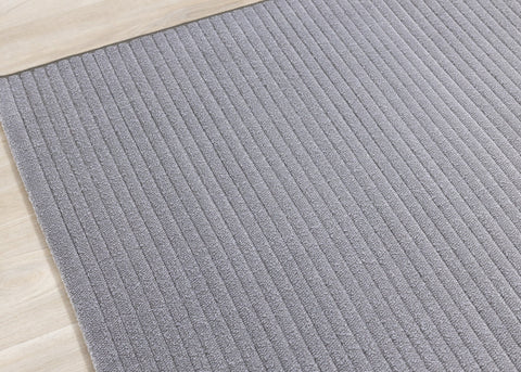 Ella Grey Carved Stripe Plush Rug by Kalora Interiors