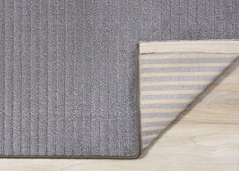 Ella Grey Carved Stripe Plush Rug by Kalora Interiors