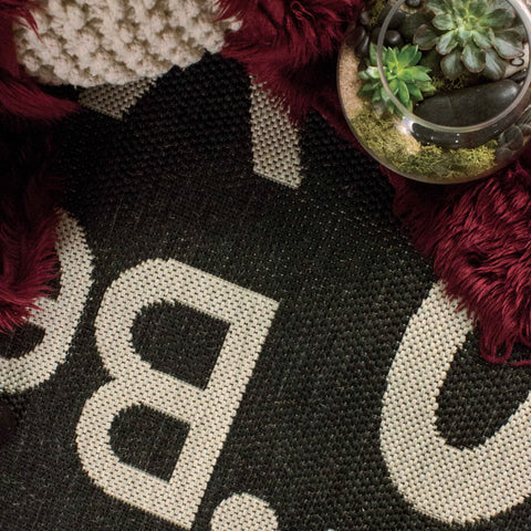 Epsilon 4280_3908 Black Cream City Cosmos Indoor Outdoor Area Rug by Novelle Home