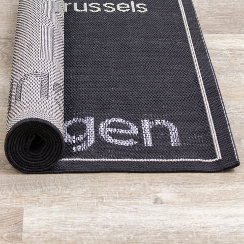 Epsilon 4280_3908 Black Cream City Cosmos Indoor Outdoor Area Rug by Novelle Home