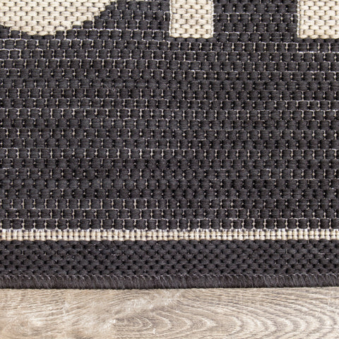 Epsilon 4280_3908 Black Cream City Cosmos Indoor Outdoor Area Rug by Novelle Home