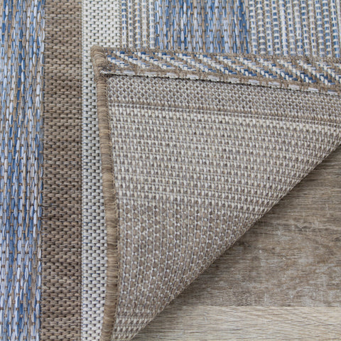 Euclid 5146_2T39 Grey Brown Banded Indoor Outdoor Area Rug by Novelle Home