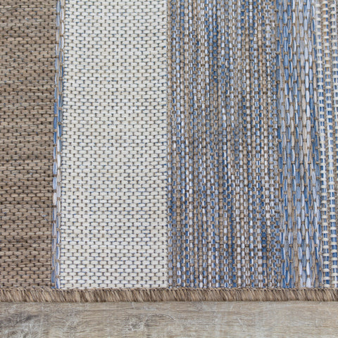 Euclid 5146_2T39 Grey Brown Banded Indoor Outdoor Area Rug by Novelle Home