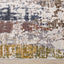 Evora Cream Blue Red Yellow Opposing Triangles Distressed Rug by Kalora Interiors