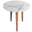 Function Round Side Table | White Marble | by LH Imports