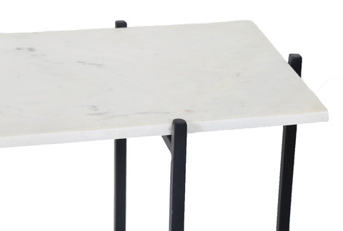 Function Rectangular Coffee Table | White Marble | by LH Imports