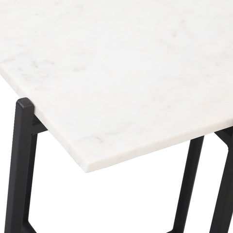 Function Rectangular Coffee Table | White Marble | by LH Imports