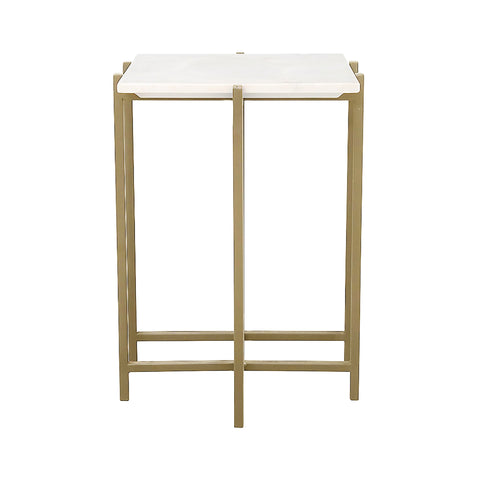Function Side Table | White Marble | by LH Imports