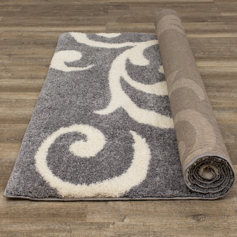 Fergus 12516_116 Grey White Swirls Bulky Shag By Kalora Interiors