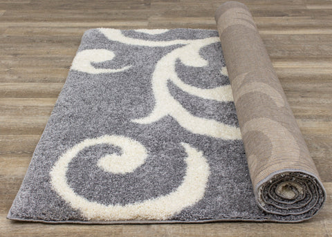 Fergus 12516_116 Grey White Swirls Bulky Shag By Kalora Interiors