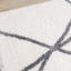 Fergus White Grey Lines Crossing Shag Rug by Kalora Interiors