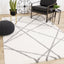 Fergus White Grey Lines Crossing Shag Rug by Kalora Interiors
