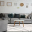 Fergus White Grey Lines Crossing Shag Rug by Kalora Interiors