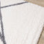 Fergus White Grey Lines Crossing Shag Rug by Kalora Interiors