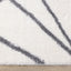 Fergus White Grey Lines Crossing Shag Rug by Kalora Interiors