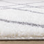 Fergus White Grey Lines Crossing Shag Rug by Kalora Interiors