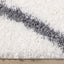 Fergus White Grey Lines Crossing Shag Rug by Kalora Interiors