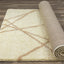 Fergus 12550_101 Cream Beige Lines Crossing Shag Rug By Kalora Interiors
