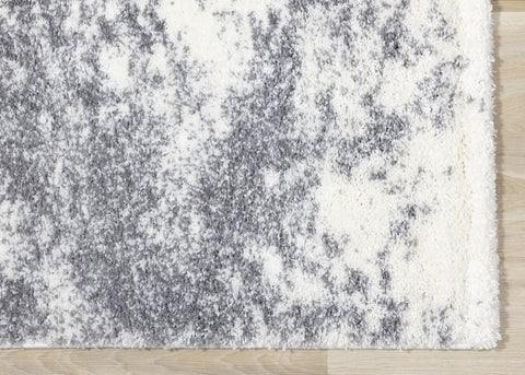 Fergus White Grey Wispy Clouds Rug by Kalora Interiors