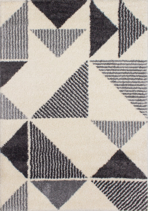 Fergus White Grey Placement Pattern Rug By Kalora Interiors