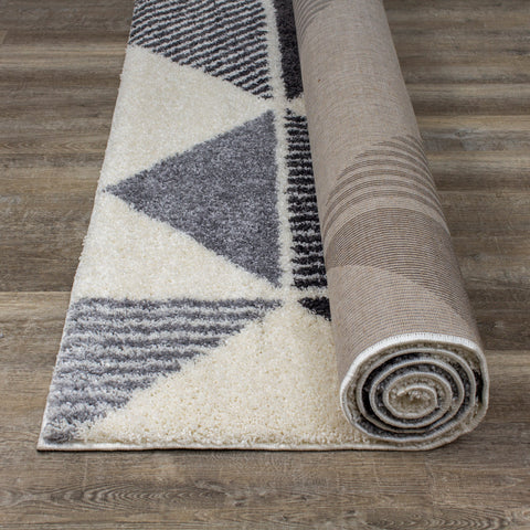 Fergus White Grey Placement Pattern Rug By Kalora Interiors