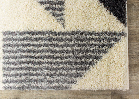 Fergus White Grey Placement Pattern Rug By Kalora Interiors