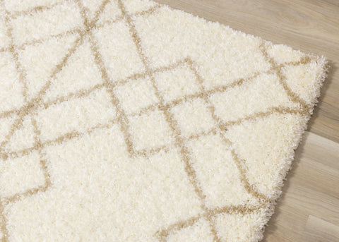 Fergus White Beige Patterned Rug by Kalora Interiors