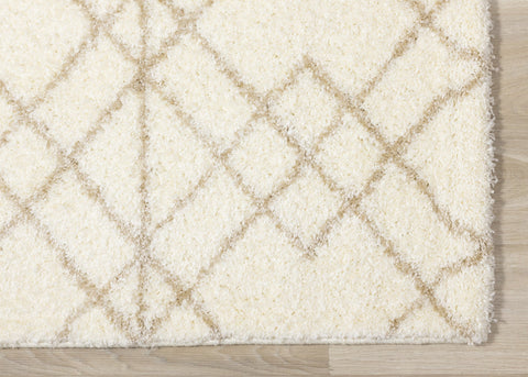 Fergus White Beige Patterned Rug by Kalora Interiors