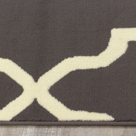 Fiona 3603_1911 Grey Cream Ogee Pattern Area Rug by Novelle Home