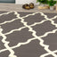 Fiona 3603_1911 Grey Cream Ogee Pattern Area Rug by Novelle Home