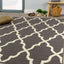 Fiona 3603_1911 Grey Cream Ogee Pattern Area Rug by Novelle Home