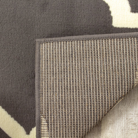 Fiona 3603_1911 Grey Cream Ogee Pattern Area Rug by Novelle Home