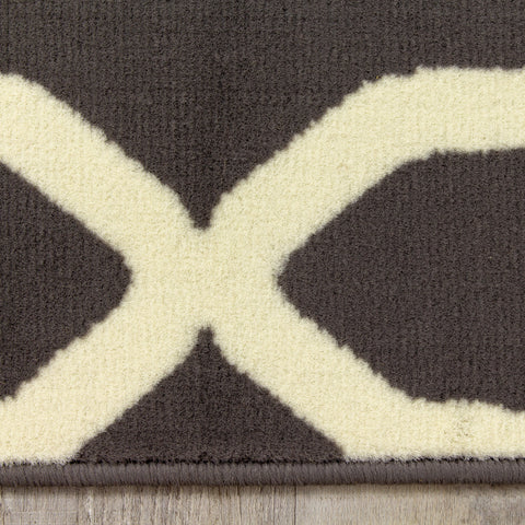 Fiona 3603_1911 Grey Cream Ogee Pattern Area Rug by Novelle Home