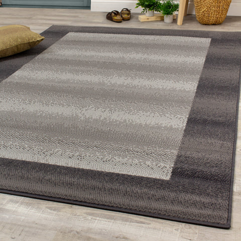 Fiona 3612_9922 Grey Dark Border Rug by Novelle Home