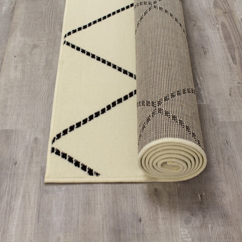 Fiona 3617_0933 White Black Lattice Area Rug by Novelle Home