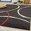 Fiona 5015_1945 Black White Red Swoop Carvings Area Rug by Novelle Home