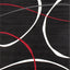 Fiona 5015_1945 Black White Red Swoop Carvings Area Rug by Novelle Home