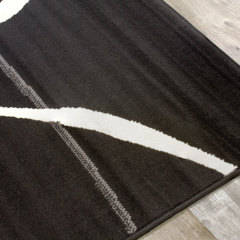 Fiona 5015_1945 Black White Red Swoop Carvings Area Rug by Novelle Home