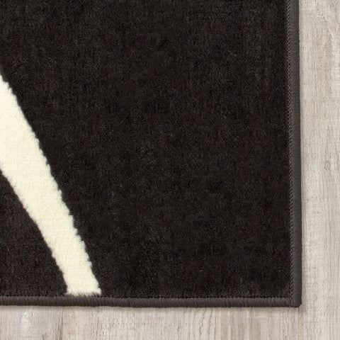 Fiona 5015_1945 Black White Red Swoop Carvings Area Rug by Novelle Home
