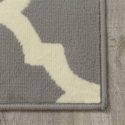 Fiona 5034_9944 Grey White Classic Ogee Area Rug by Novelle Home