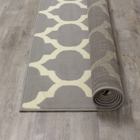 Fiona 5034_9944 Grey White Classic Ogee Area Rug by Novelle Home