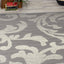 Fiona 701300_11922 Grey Cream Whirling Area Rug by Novelle Home